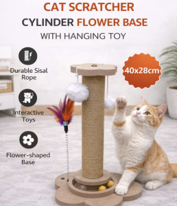  Sisal Scratching Post with Interactive Balls